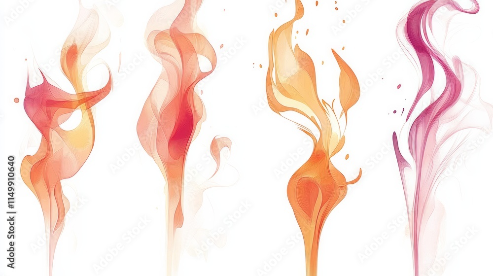 Flame on white background Flame on white background