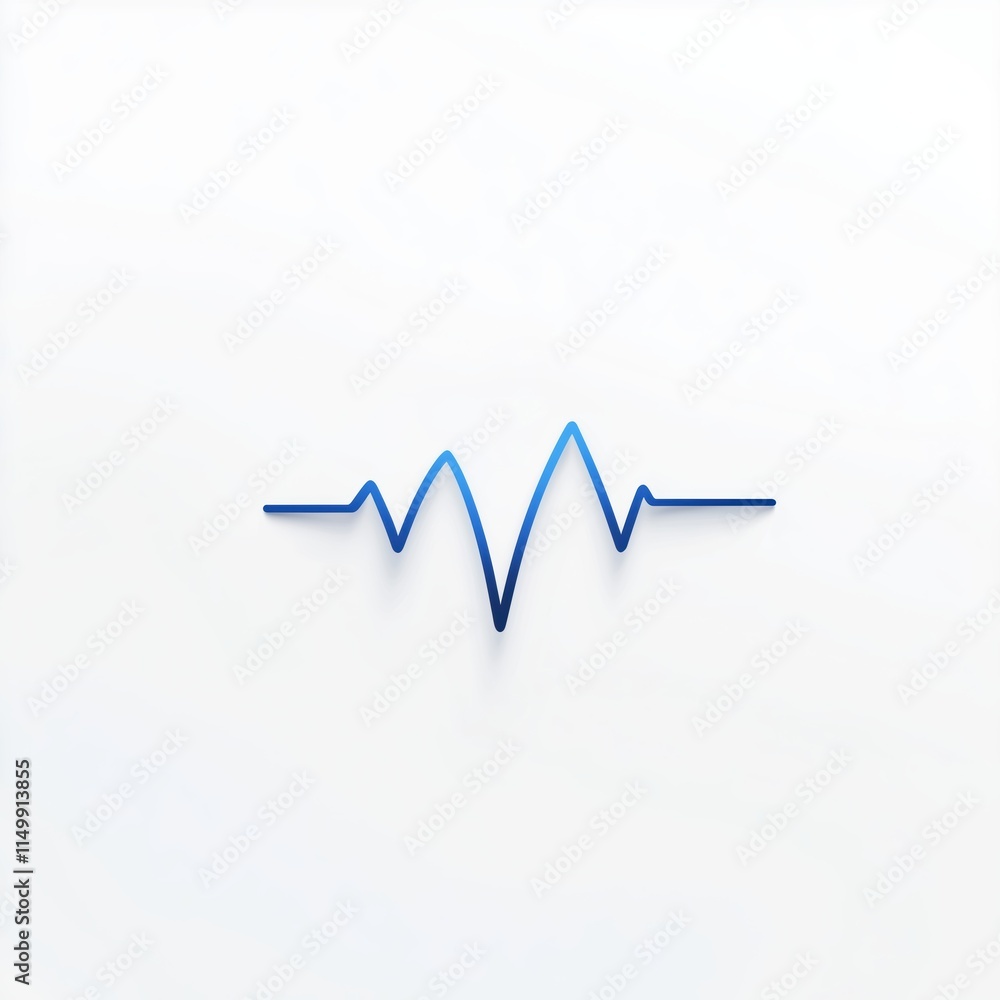 Minimalist Blue Pulse Wave Logo in Simple Line Design on White Minimalist Blue Pulse Wave Logo in Simple Line Design on White