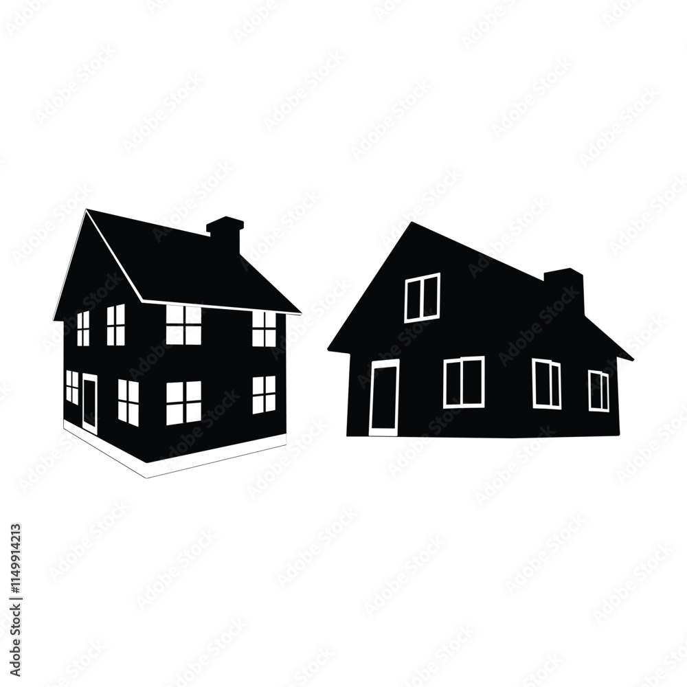 Silhouette House Vector Collection for Modern Designs Silhouette House Vector Collection for Modern Designs
