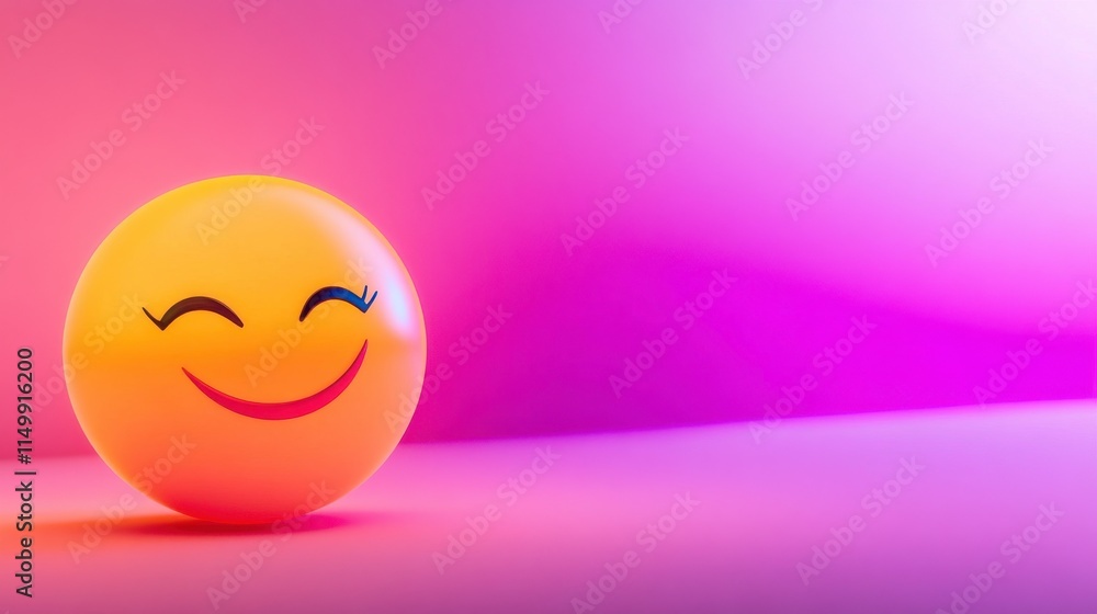Bright and Cheerful Smiley Face Emoji on Colorful Gradient Background Radiating Joy and Positivity for Creative Projects and Social Media Content Bright and Cheerful Smiley Face Emoji on Colorful Gradient Background Radiating Joy and Positivity for Creative Projects and Social Media Content
