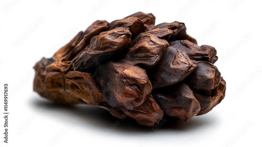 Close-up of a Dark Brown Pine Cone Isolated on White Background Close-up of a Dark Brown Pine Cone Isolated on White Background