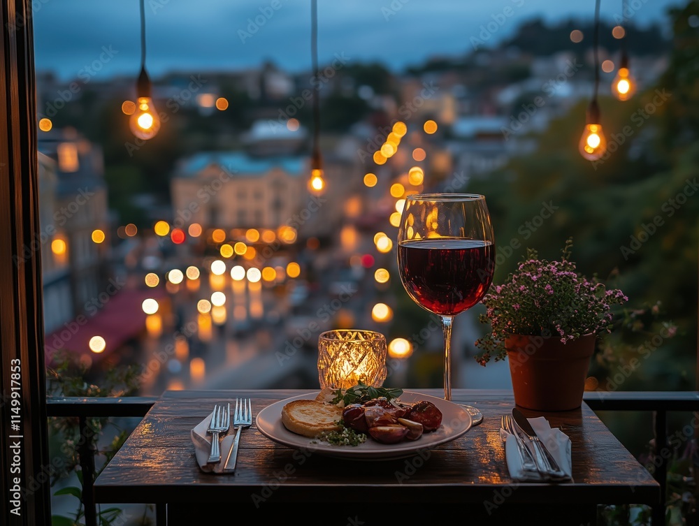 Rooftop charity dinner features a simple menu with a stunning view at dusk Rooftop charity dinner features a simple menu with a stunning view at dusk