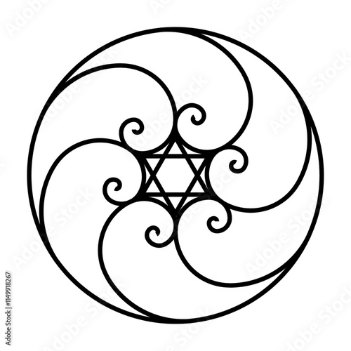 golden ration fibonacci pattern for logo icon background web graphic tattoo. vector illustration.