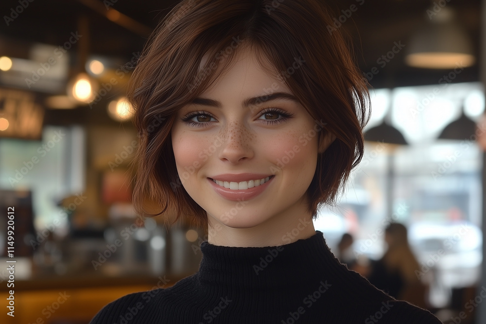 Portrait of a woman standing in a professional restaurant kitchen. Portrait of a woman standing in a professional restaurant kitchen.