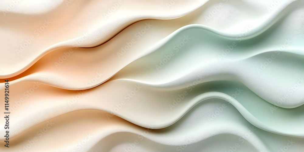 Obraz premium Creamy Wave Abstract 3D Background