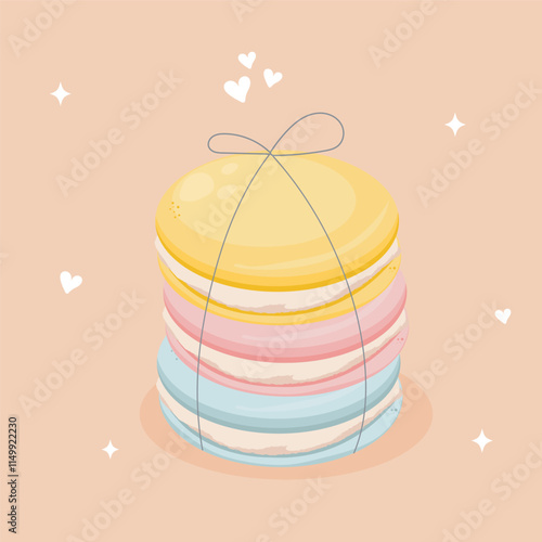 Macarons. French bakery.