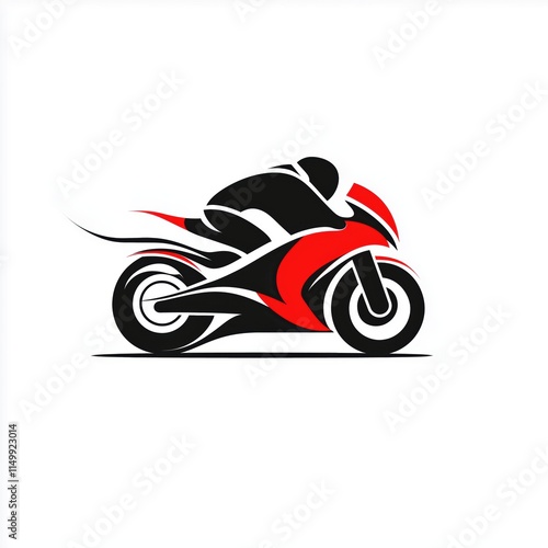 Sleek ride service logo featuring a minimalist motorcycle and speed lines photo