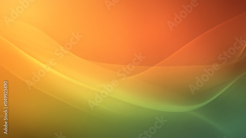 Abstract orange and yellow soft gradients, bold color combinations, sharp edges. The fabric is draped over a surface, creating a sense of movement and elegance.