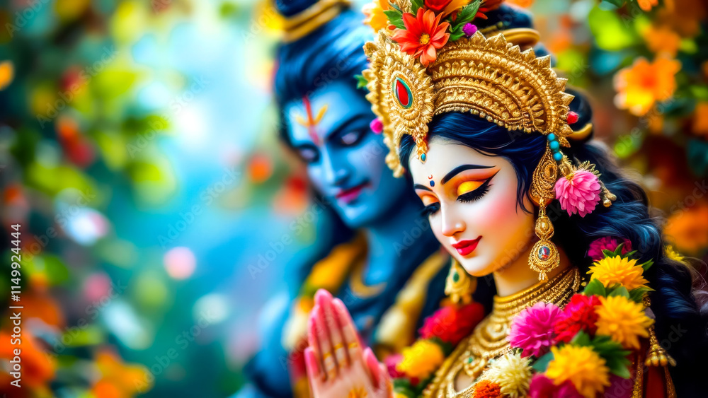 Shiva and Parvati are a divine couple who represent the balance of male and female energies in the universe
