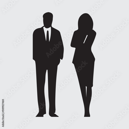 Business people, business Men and Women  vector silhouettes set