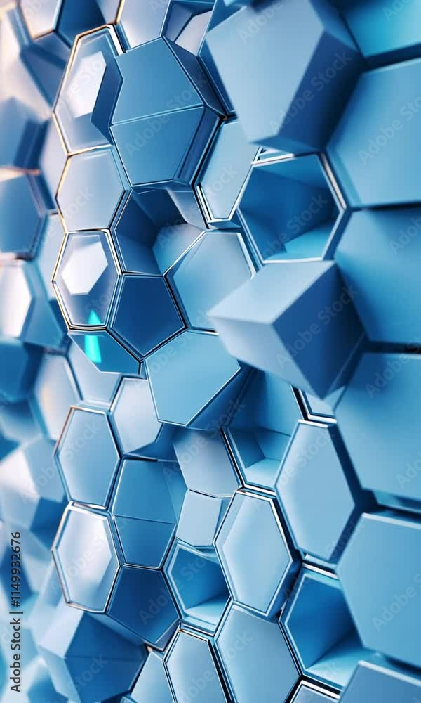 Abstract Hexagonal Structure: A 3D Digital Art Abstract Hexagonal Structure: A 3D Digital Art