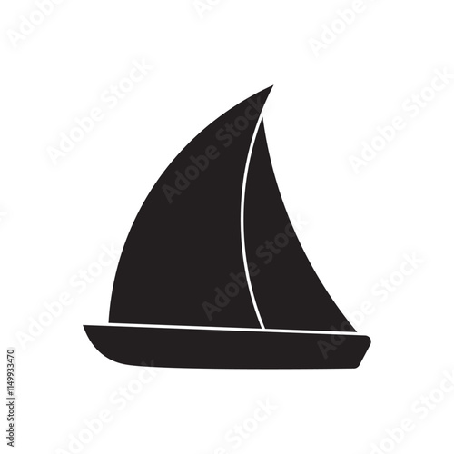 sailboat flat icon vector