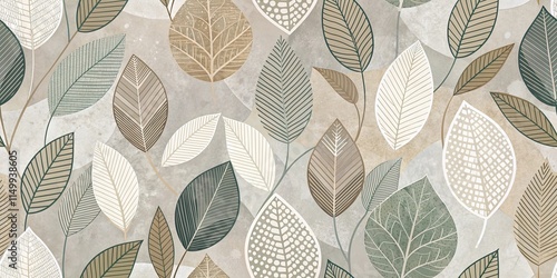 Elegant Neutral Leaf Pattern Design for Home Decor