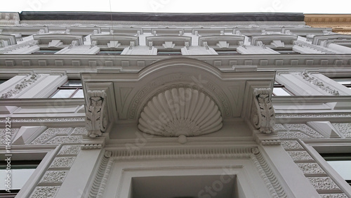 Ornate architectural detail on a historic facade