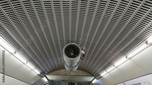 Modern subway ceiling with ventilation system