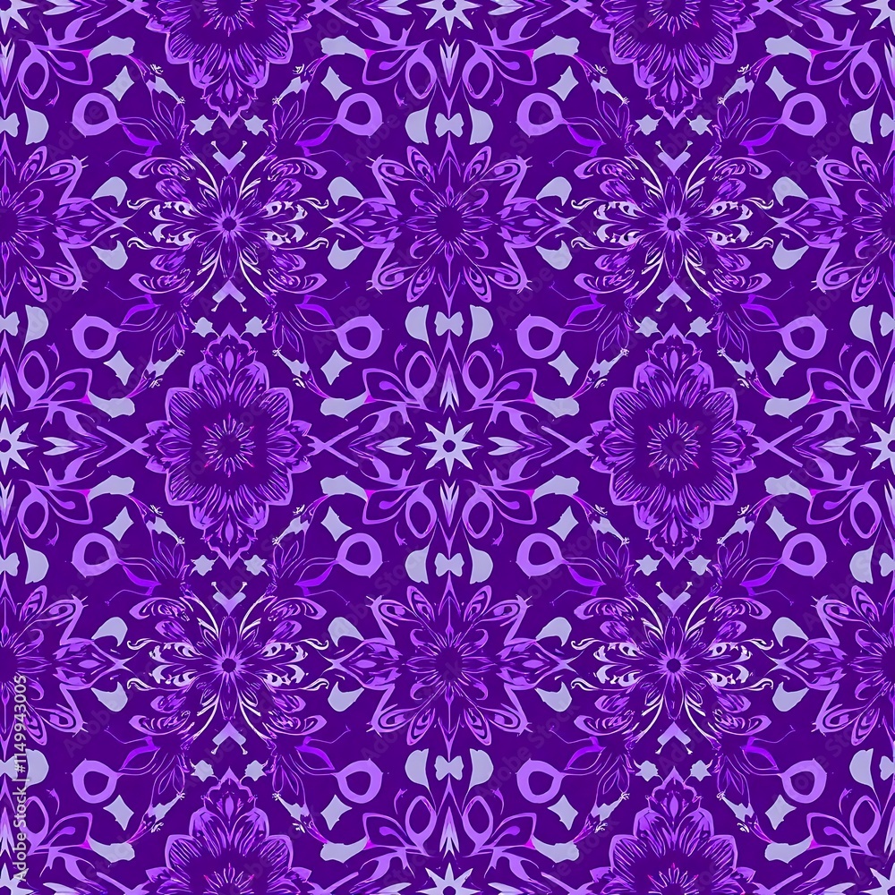 Purple Mandala Seamless Pattern Purple Mandala Seamless Pattern