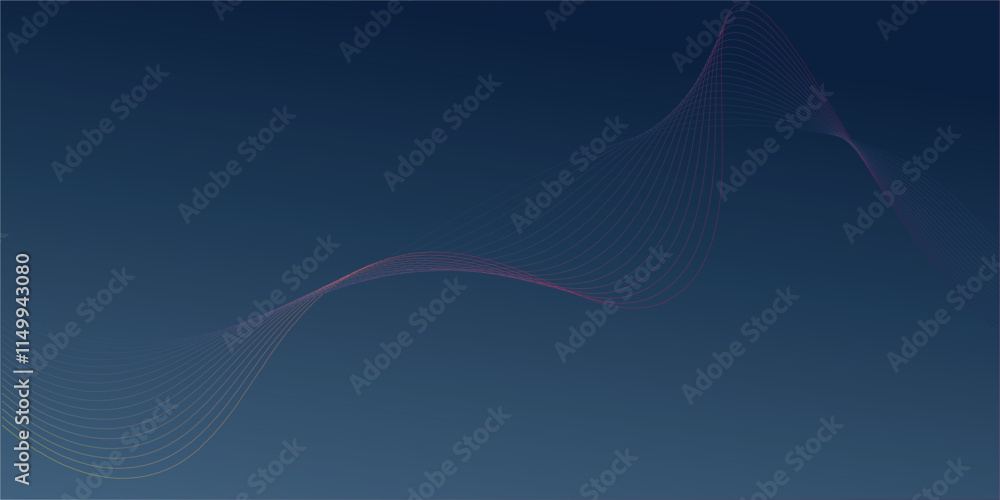 Abstract Blue Background with Curved Lines Abstract colorful wave element for design. Digital frequency track equalizer Wave with lines created using blend tool.
Abstract Blue Background with Curved Lines Abstract colorful wave element for design. Digital frequency track equalizer Wave with lines created using blend tool.