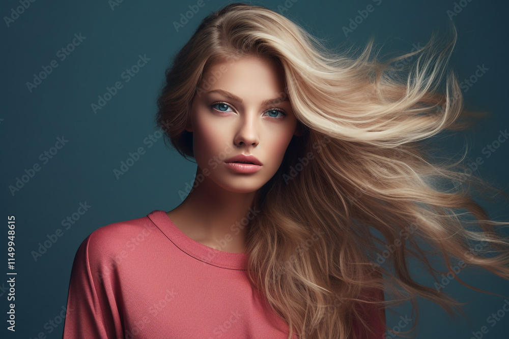 Elegant Young Model Posing for Advertising in a Captivating Photograph Elegant Young Model Posing for Advertising in a Captivating Photograph