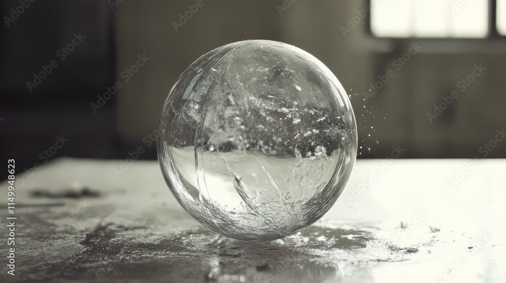 ball trapped into glass ball trapped into glass