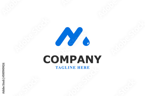 letter m and mountain water logo photo