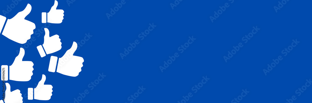 Social networks blue horizontal background with like icons Social networks blue horizontal background with like icons