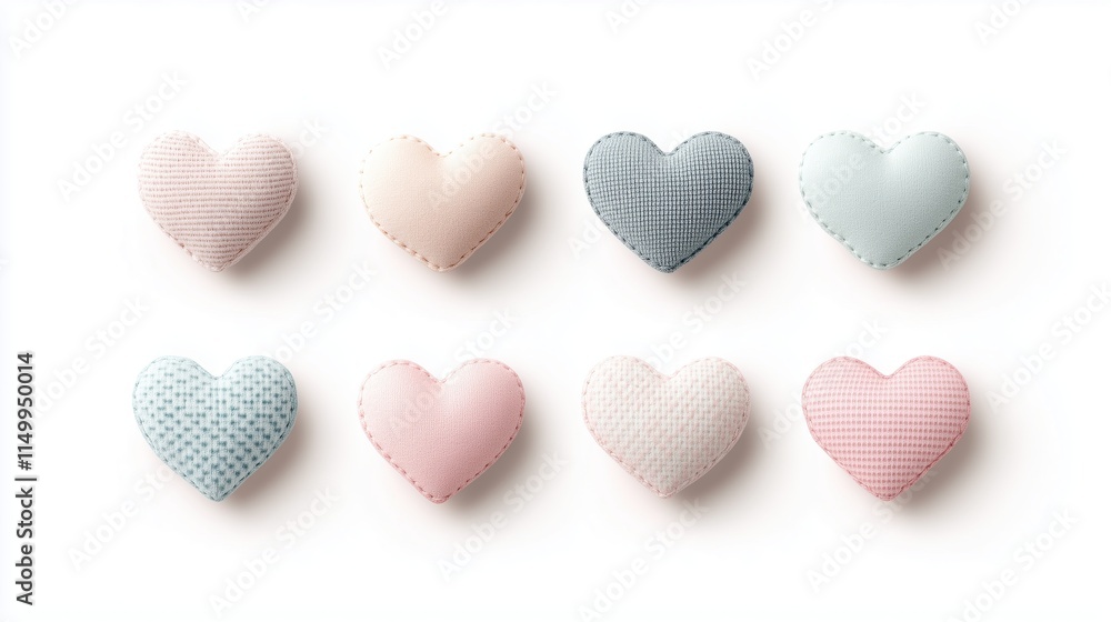 Obraz premium Heart-shaped felt jewelry, illustration 