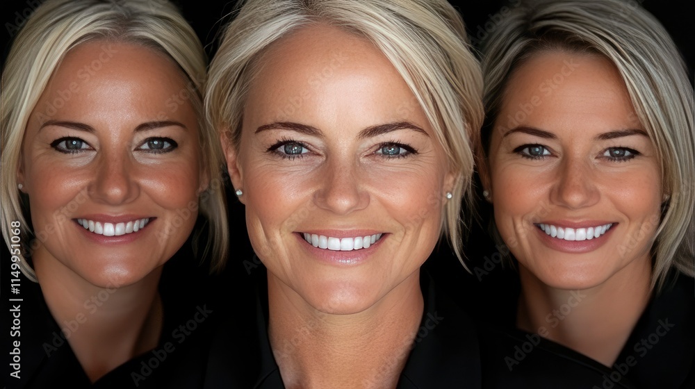 Identical Twins, Portrait, Smiling Women, Similar Appearance, Close-up Identical Twins, Portrait, Smiling Women, Similar Appearance, Close-up