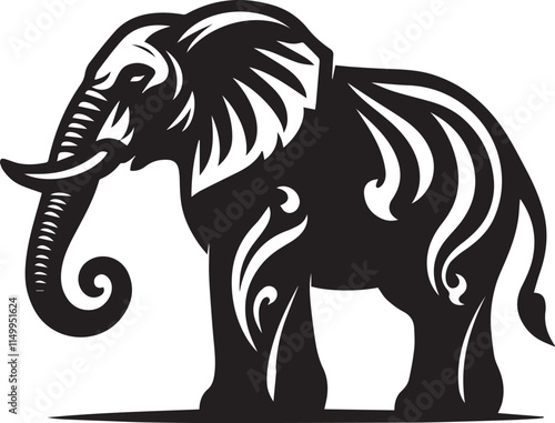 Wallpaper Mural black Elephant Vector, Elephant Logo Vector Icon, Elephant illustration design, Elephant silhouette vector black and white Torontodigital.ca