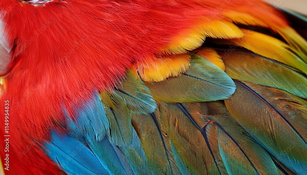 Fototapeta premium Generated image A close-up of the vibrant feathers on an exotic bird