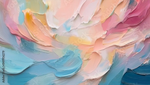 Generated image  A detailed closeup showcasing the texture of thick, impasto paint strokes on a canvas