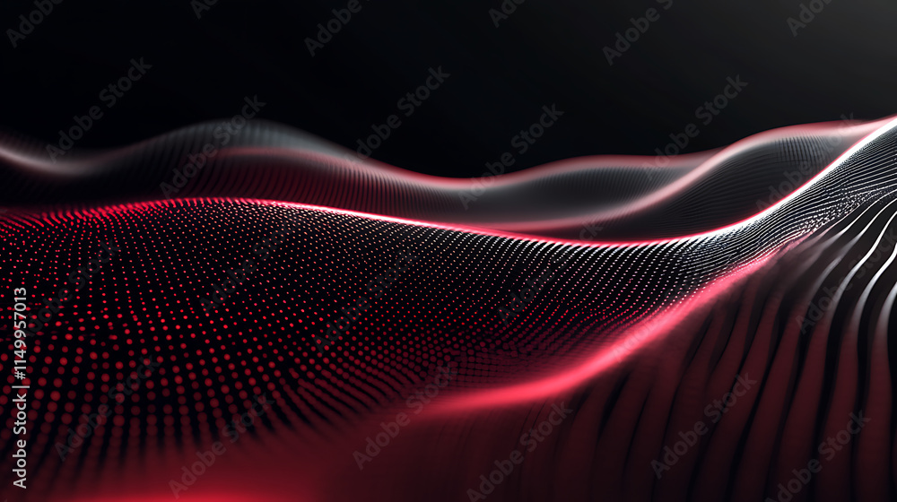 Abstract Red and White Wave: A mesmerizing abstract design, featuring a flowing wave of red and white dots, evokes a sense of dynamism, technology, and the digital age. Abstract Red and White Wave: A mesmerizing abstract design, featuring a flowing wave of red and white dots, evokes a sense of dynamism, technology, and the digital age.