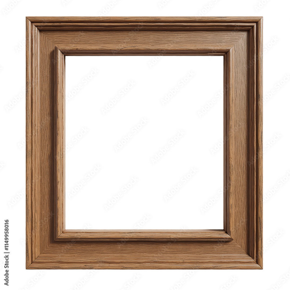 Brown wood picture frame with empty space Brown wood picture frame with empty space
