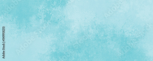 Subtle Watercolor Wash Background in Soft Blue and Turquoise with Gentle Blending and Cloudy Textured Finish
