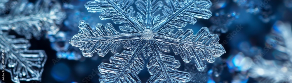 Intricate Ice Crystal Snowflake Macro Photography Intricate Ice Crystal Snowflake Macro Photography