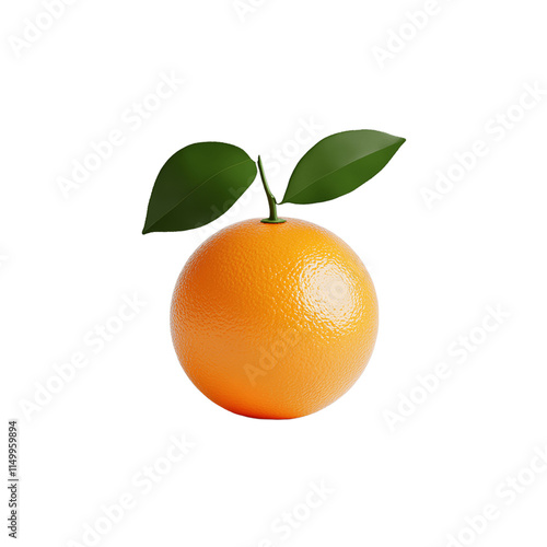 3D render of an orange isolated on transparent background, full depth of field