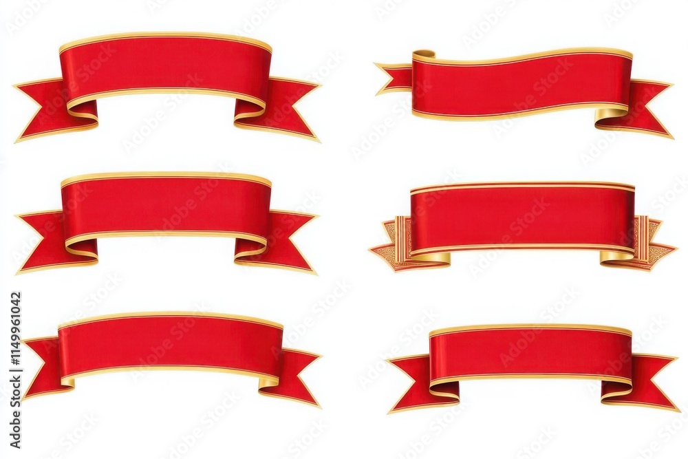Red ribbons in various shapes and designs isolated on a white background, perfect for decorative banners, gift wrapping, and festive posters.
Red ribbons in various shapes and designs isolated on a white background, perfect for decorative banners, gift wrapping, and festive posters.