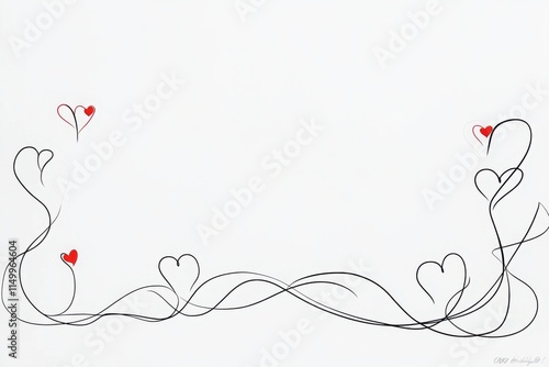 Wallpaper Mural Heart swirl frame with decorative red heart accents and copy space.

 Torontodigital.ca