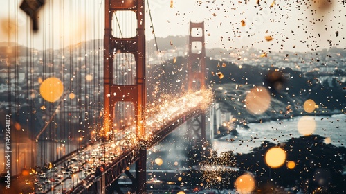 New year celebration lights up golden gate bridge san francisco night photography festive atmosphere urban viewpoint