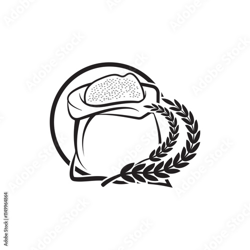 Rice plant logo symbol icon, vector illustration design