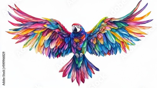 Beautiful bird vector wings illustration, a colorful nature art design element