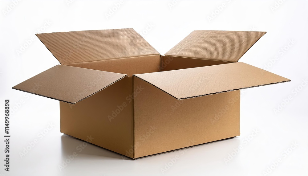 Open cardboard box isolated on a white background Open cardboard box isolated on a white background