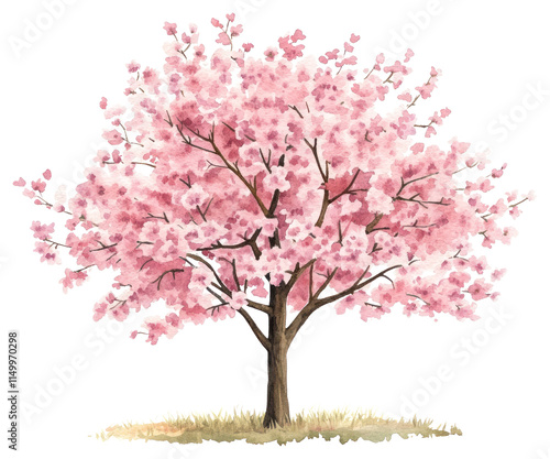 PNG Cherry Blossom Trees blossom illustration watercolor.