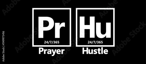 pray hustle periodic style vector template design