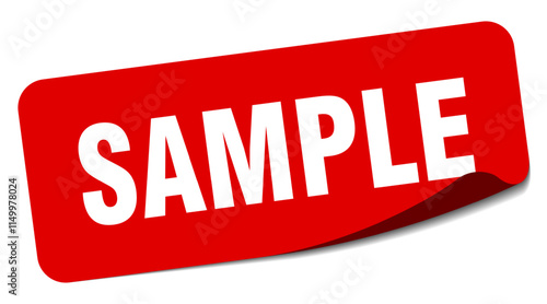 SAMPLE sticker isolated on white background