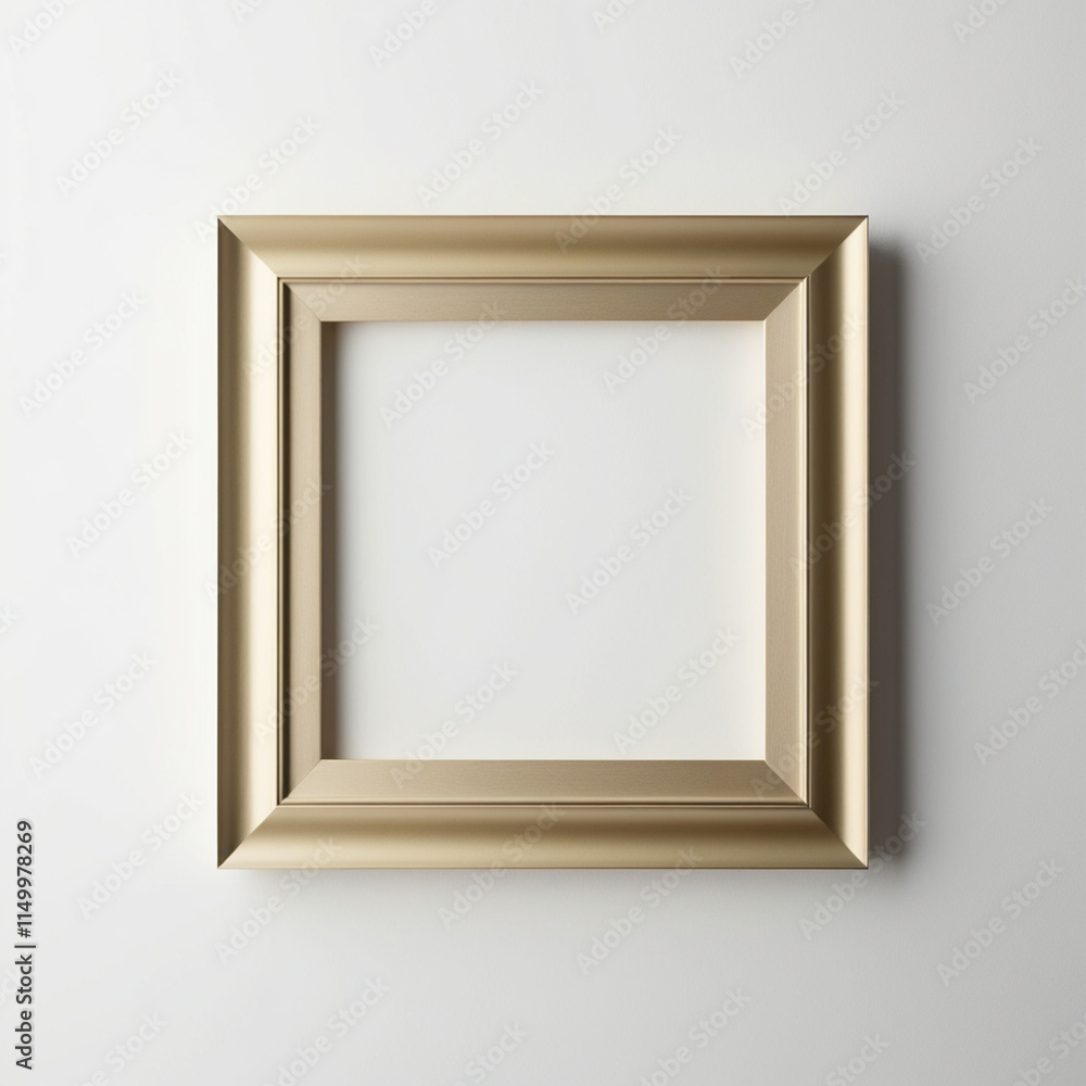 Square gold frame with a minimalist design, ideal for modern decor and displaying art or photos. Isolated on transparent background, Square gold frame with a minimalist design, ideal for modern decor and displaying art or photos. Isolated on transparent background,