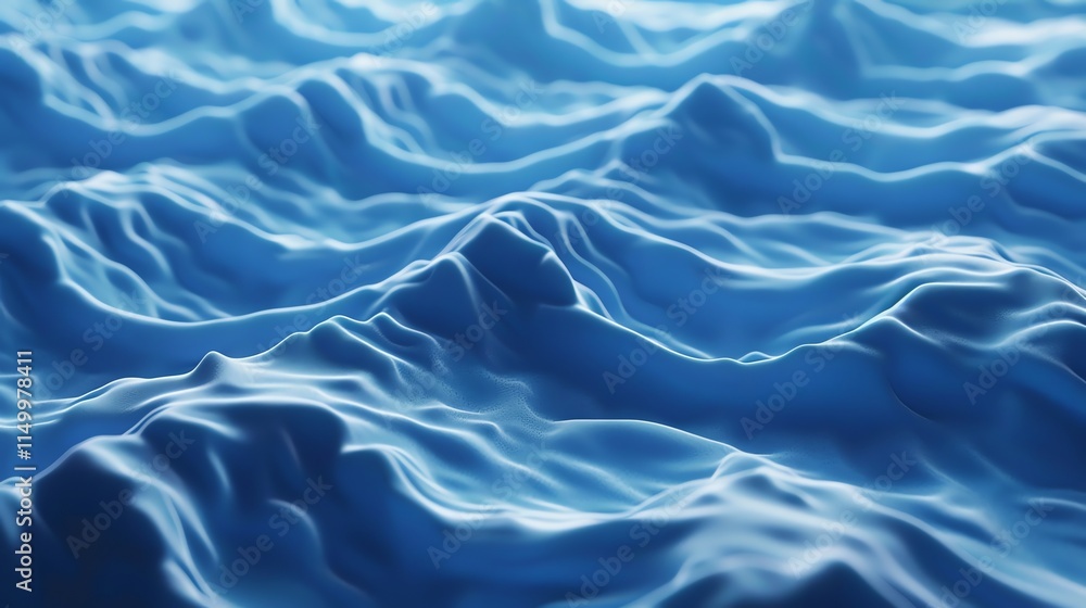 Fototapeta premium Abstract blue wavy background.