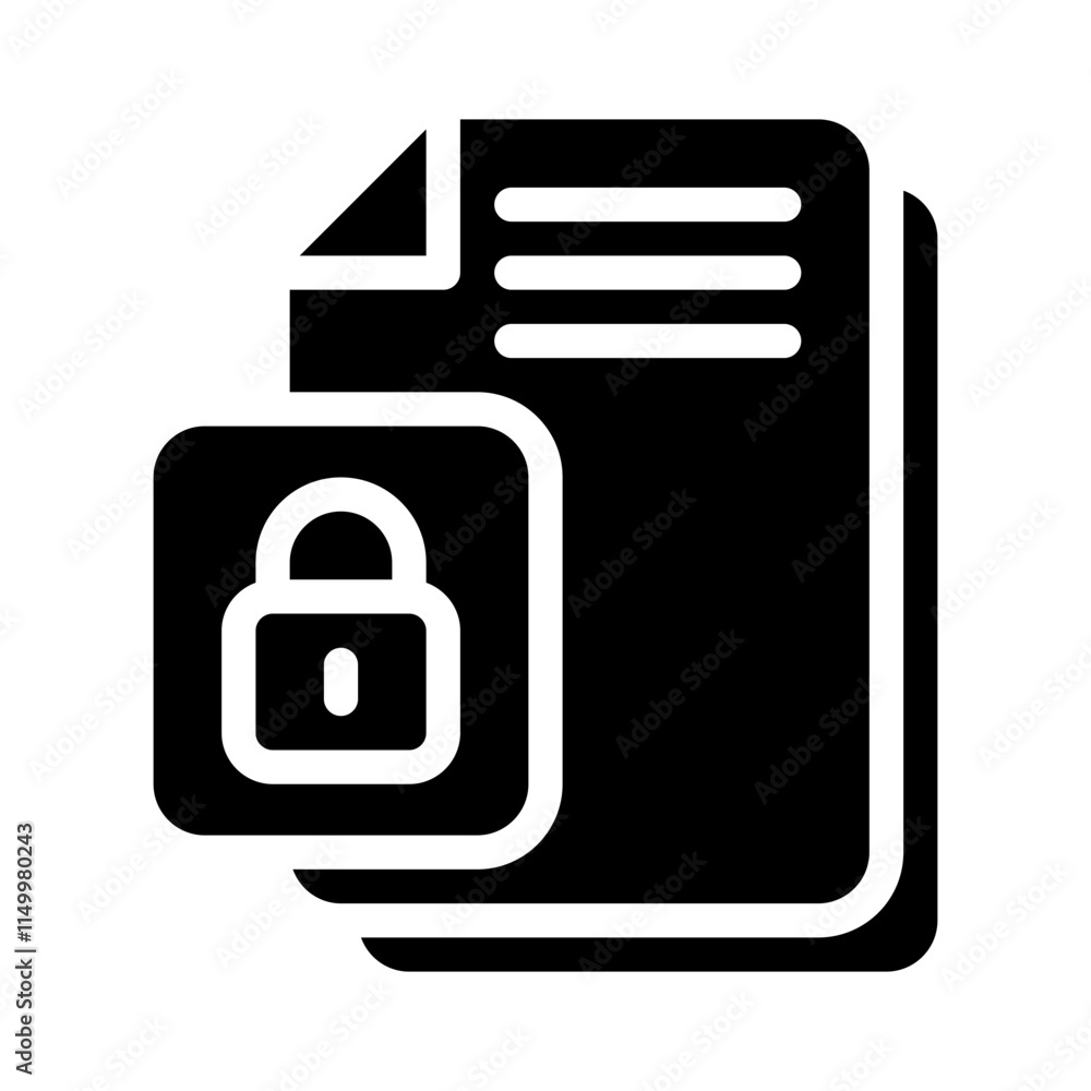 Obraz premium Lock glyph icon