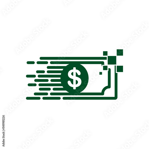 Money dollar vector logo icon flat design