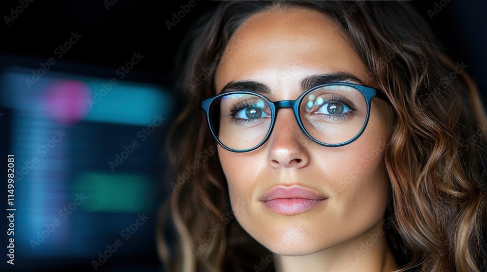 Confident Young Woman with Glasses Looking at Camera Confident Young Woman with Glasses Looking at Camera