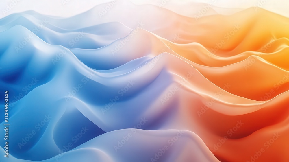 Visualize a photo filled with dynamic gradient textures, where colors shift fluidly from warm oranges to cool blues. Visualize a photo filled with dynamic gradient textures, where colors shift fluidly from warm oranges to cool blues.